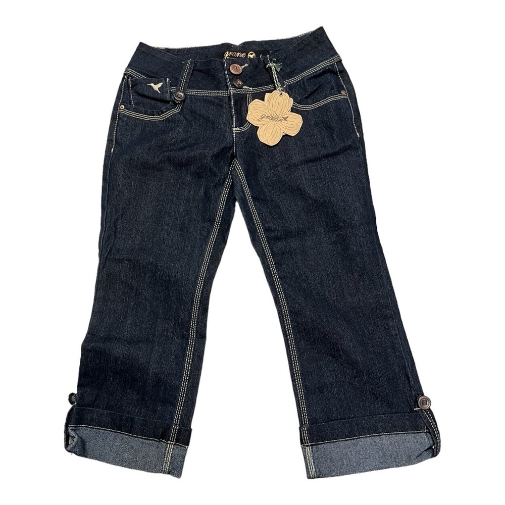 Grane Denim Capris Dark Wash Rolled Hem Size 3Jr